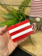 Load image into Gallery viewer, Candy Cane Handmade Soap Slice
