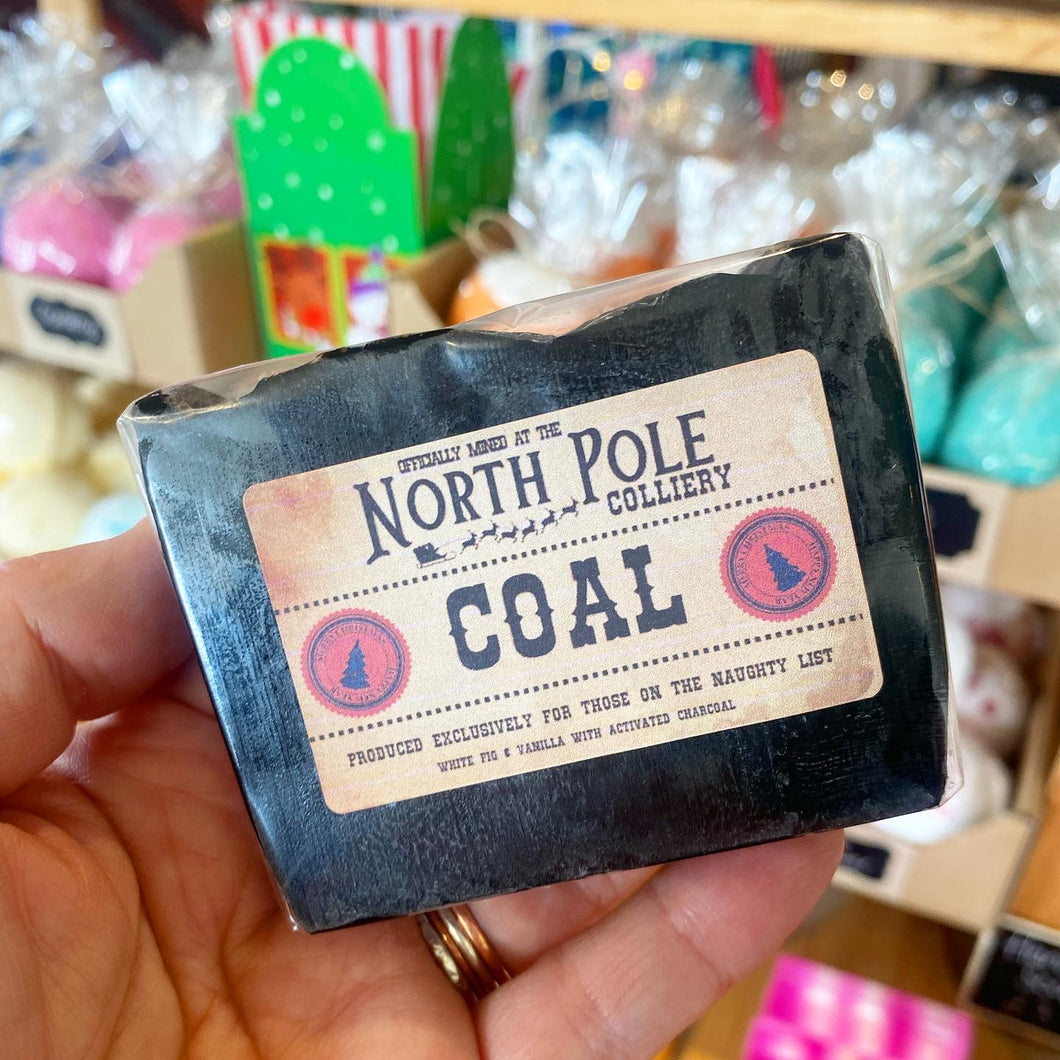 North Pole Coal Handmade Soap Slice