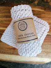 Load image into Gallery viewer, 100% cotton hand knitted wash cloth 
