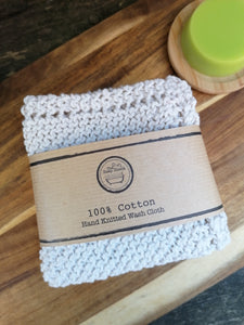 100% cotton hand knitted wash cloth