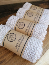Load image into Gallery viewer, 100% cotton hand knitted wash cloth
