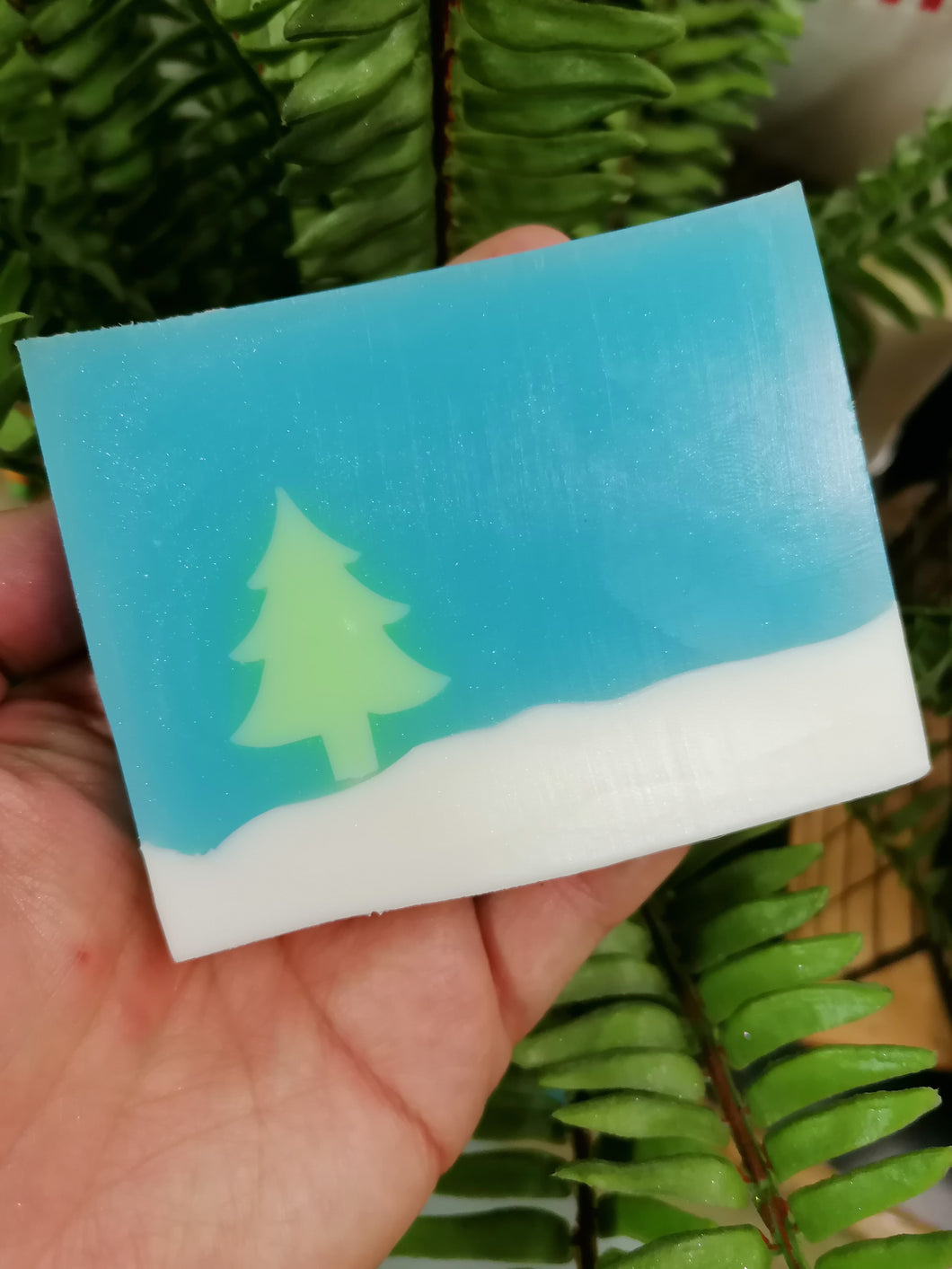 Christmas Tree Scene Handmade Soap Slice